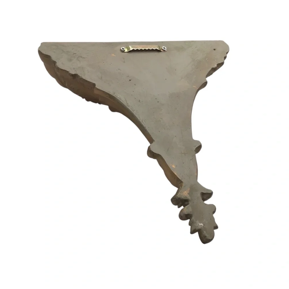 Vintage Ornate Wall Sconce: French Victorian Gold Shelf